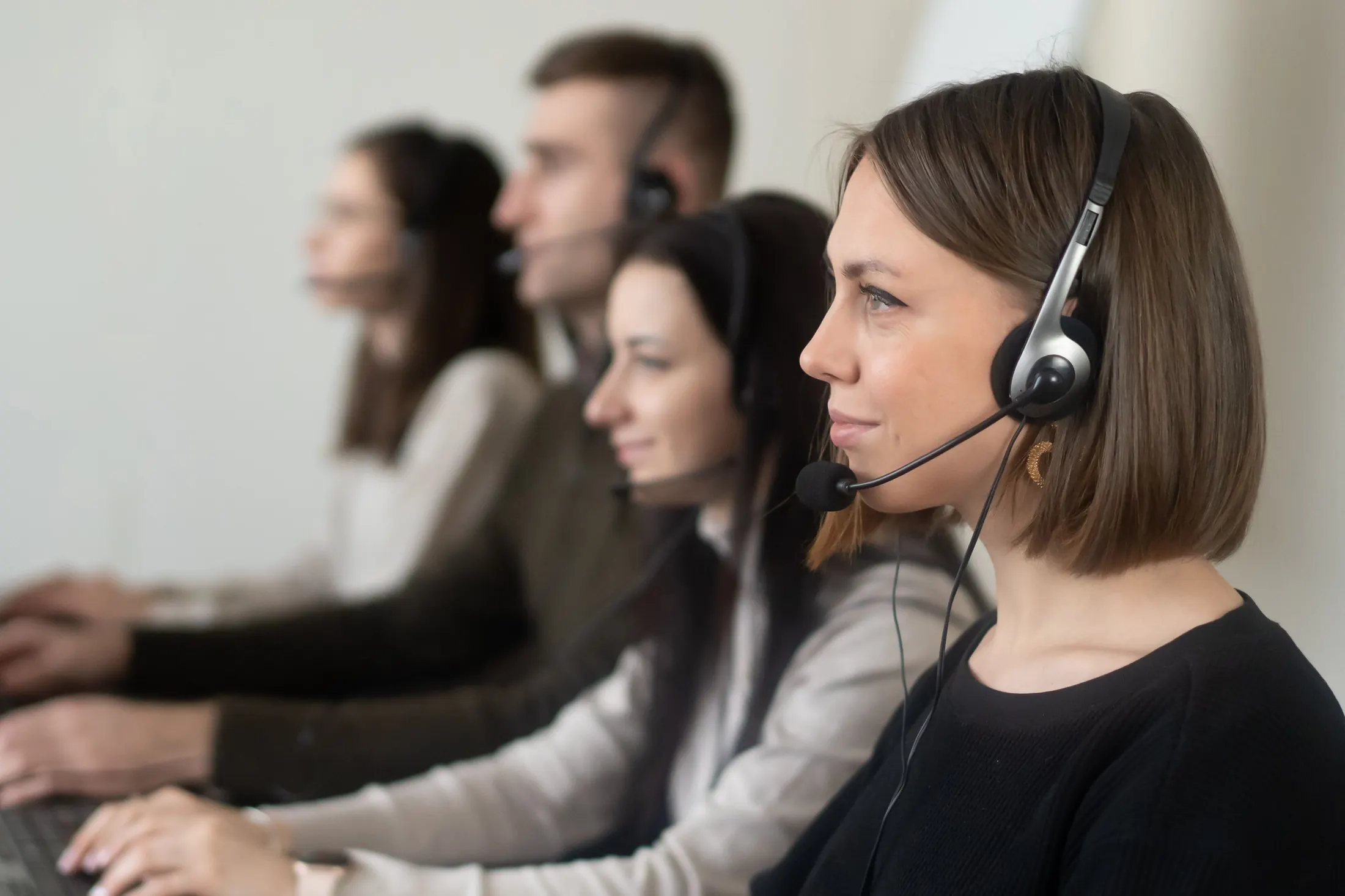 Serving a new customer at a business